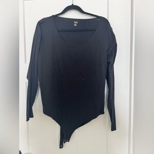 a.n.a Women's Black Long Sleeve Bodysuit
